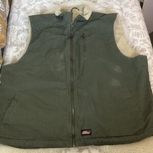 Dickies Olive Green Vest with Sherpa Lining